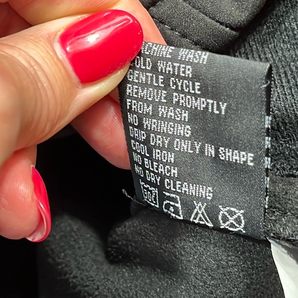 Marker women plain BLACK coat Soft Shell zip up Jacket Fleece Lined high neck L - Picture 10 of 16